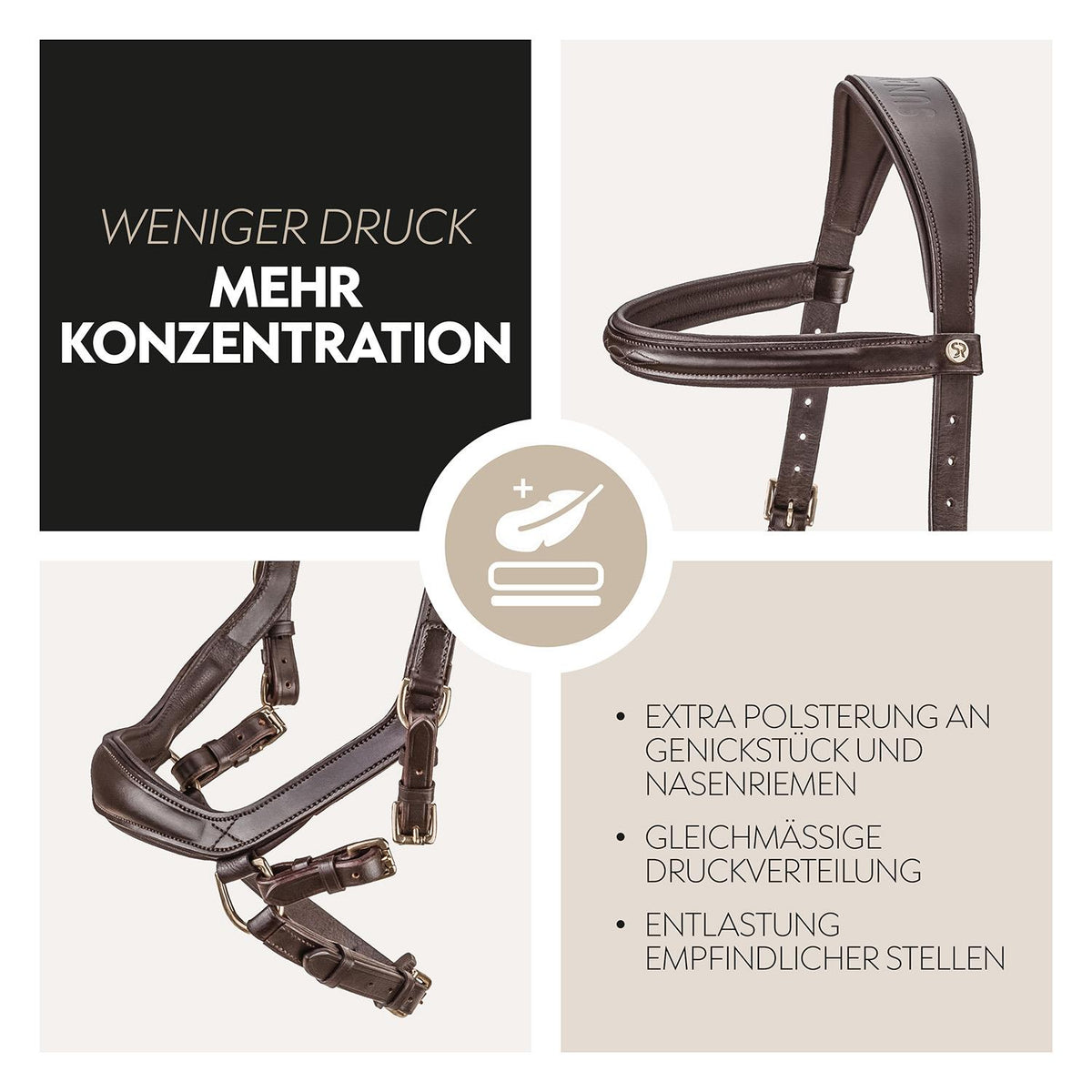 English combined bridle "York" with reins