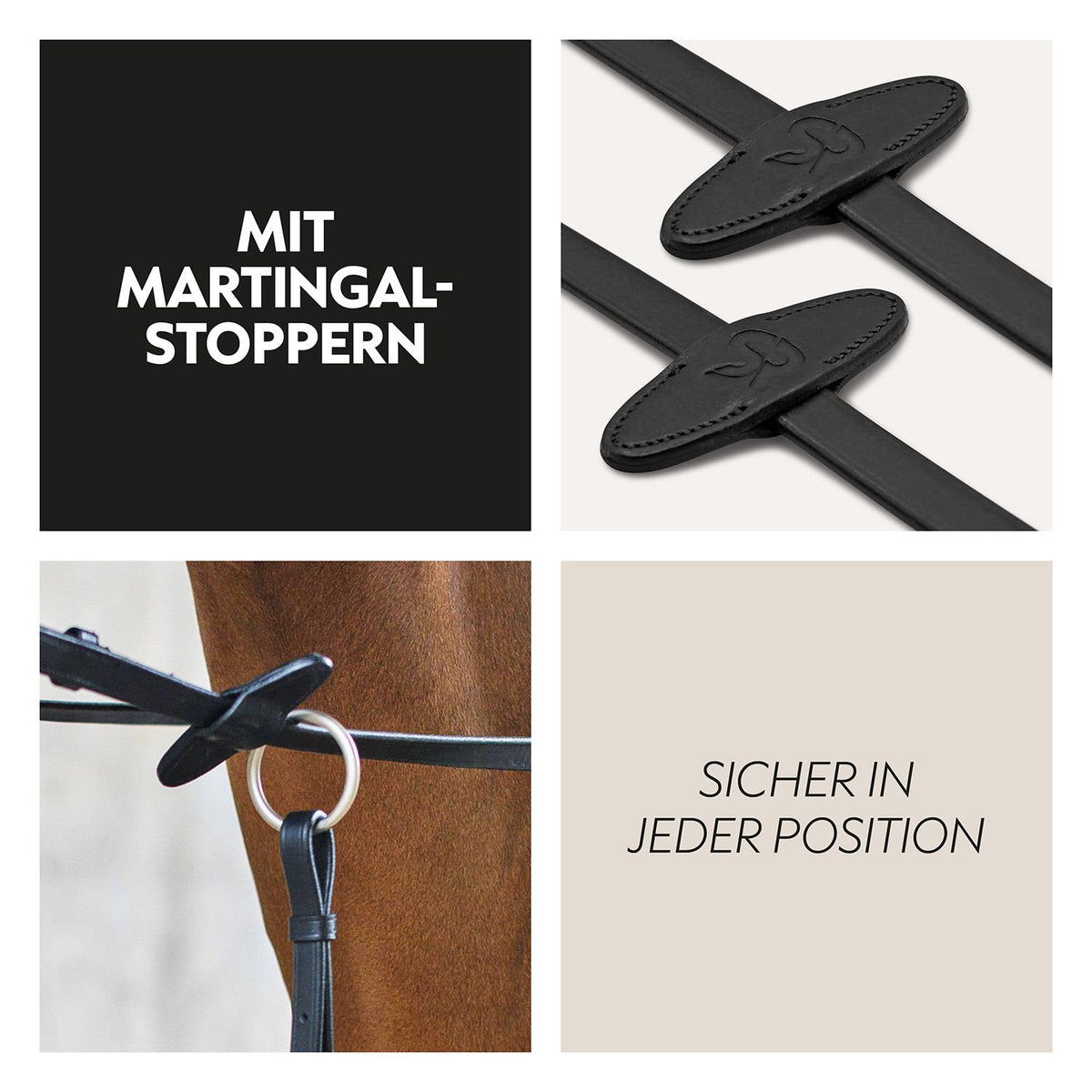 Safety rubber reins with magnet "NoPanic"