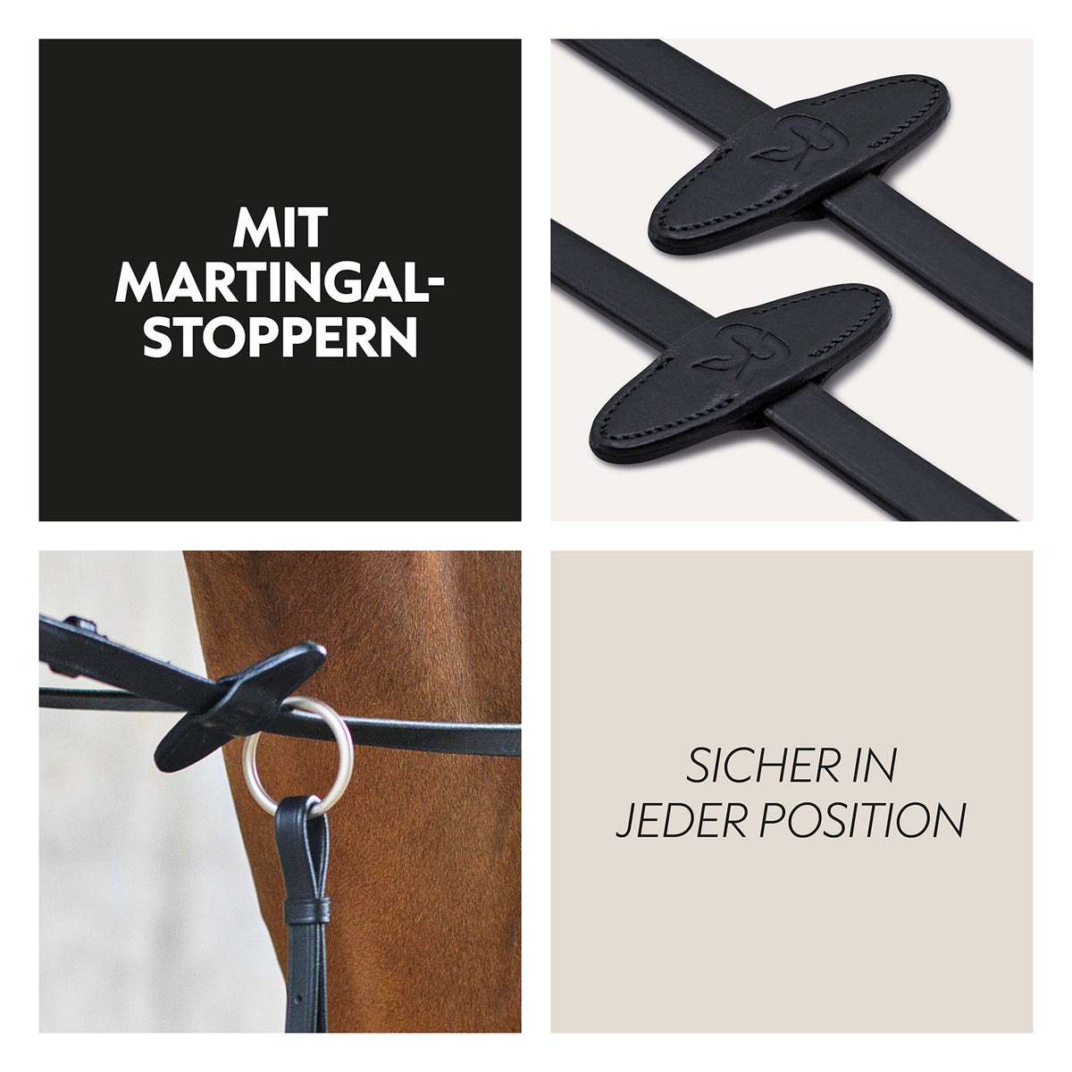 Safety belt reins with magnet "NoPanic"