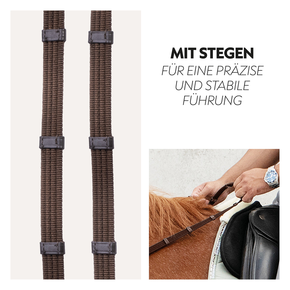 Safety belt reins with magnet "NoPanic"
