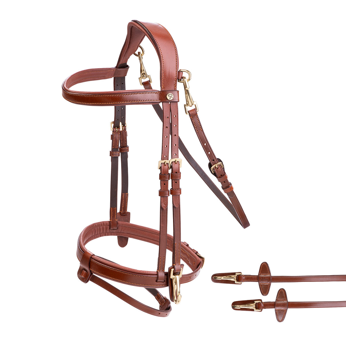 English combined bridle "Berlin" with reins