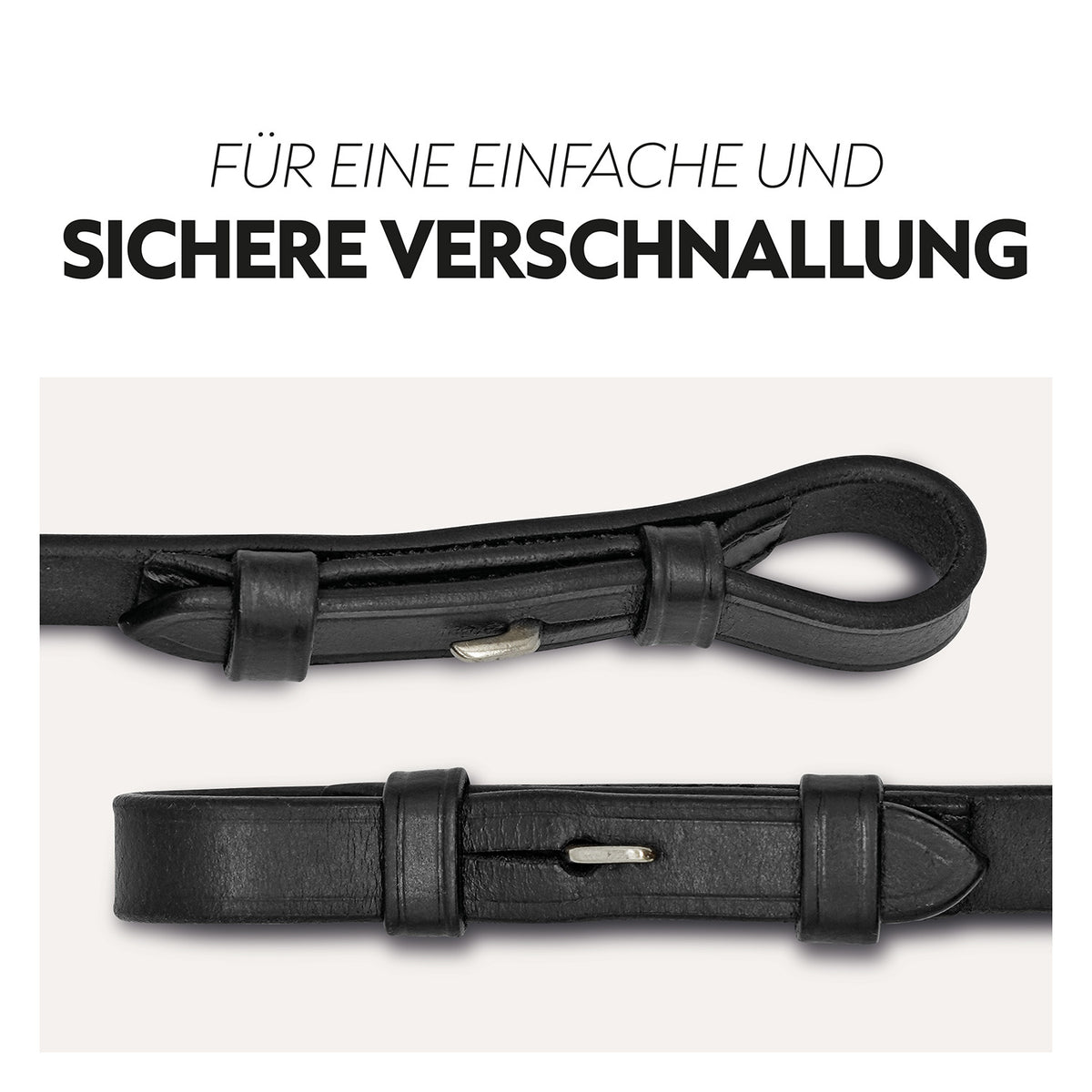 Safety rubber reins with magnet "NoPanic"