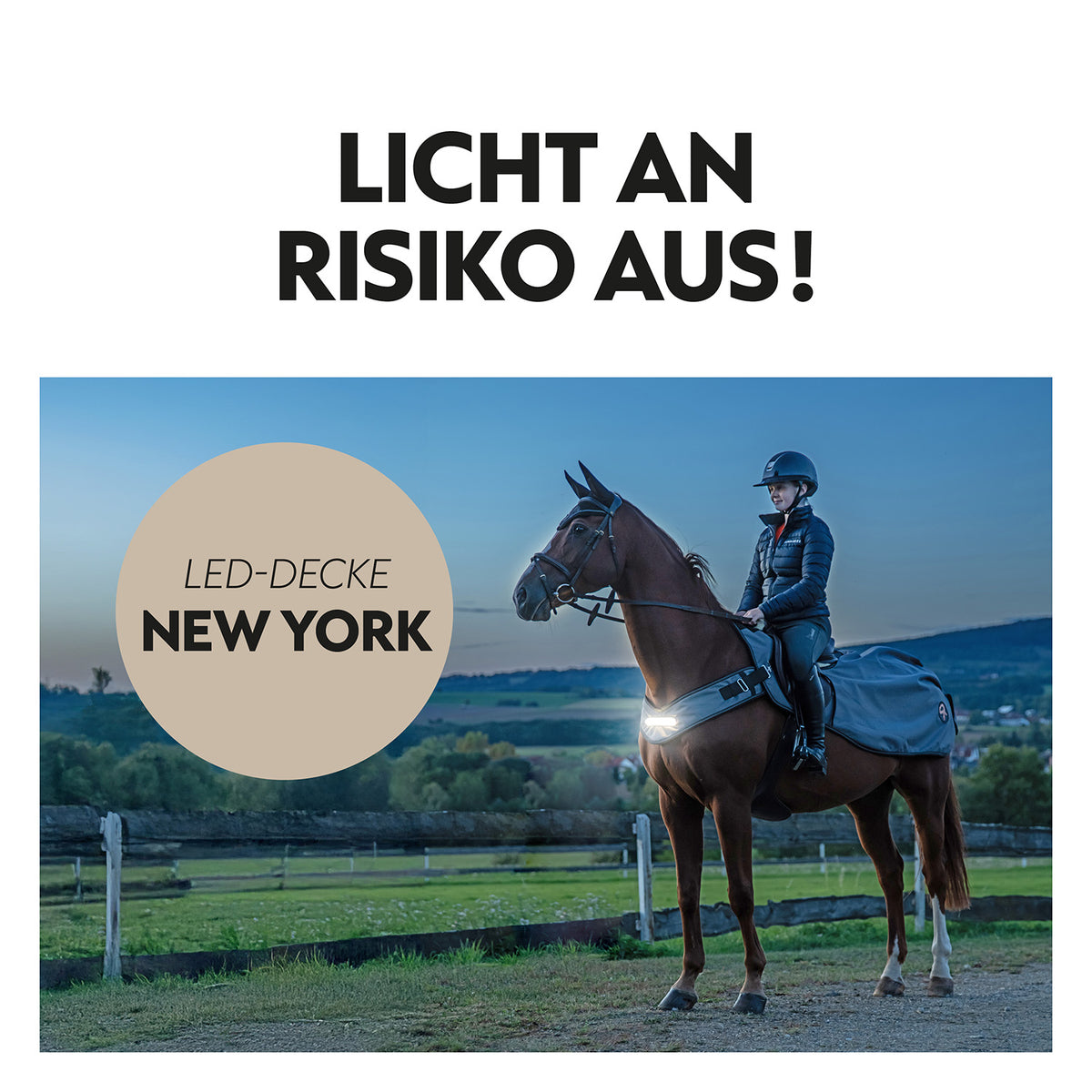 Waterproof LED riding rug 0g “New York” (1200D)