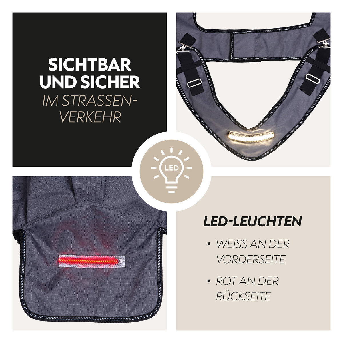 Waterproof LED riding rug 0g “New York” (1200D)