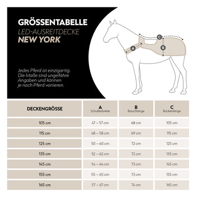 Waterproof LED riding rug 0g “New York” (1200D)