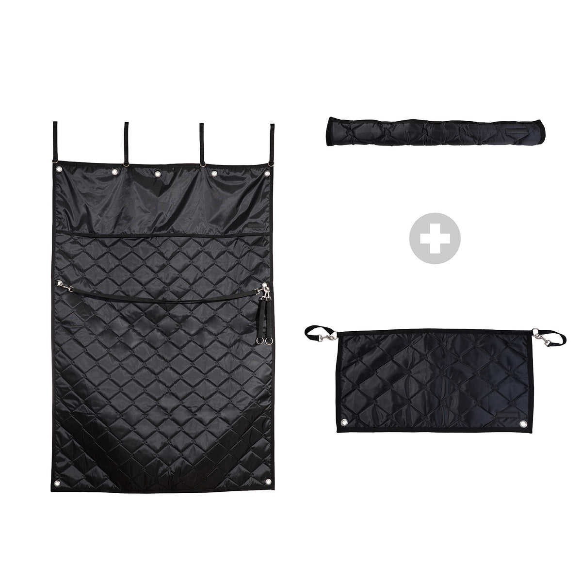 Boxenvorhang mit Boxensperre und Kopfschutz (3er Set)