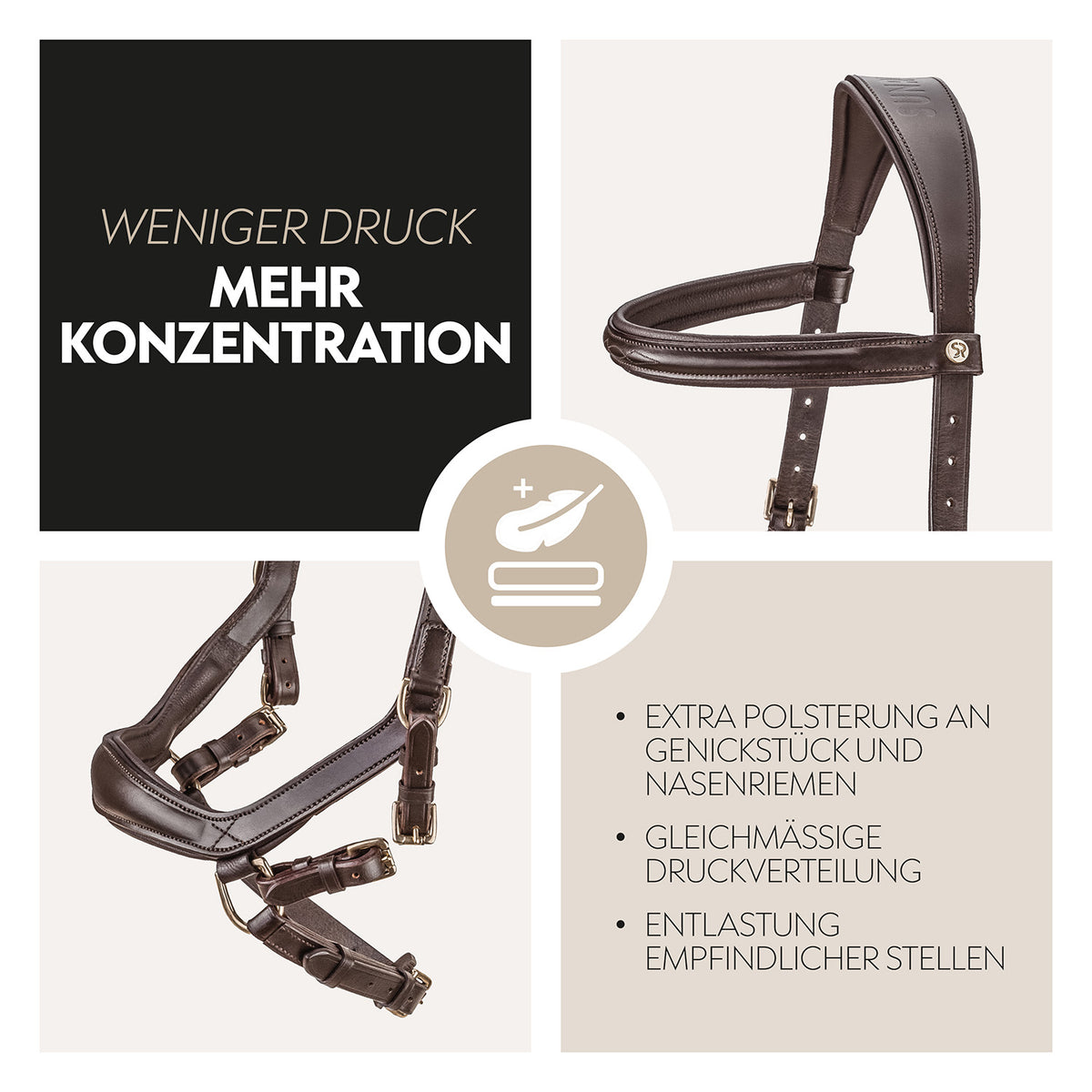 English combined bridle "York" with reins