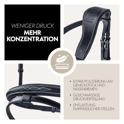 English combined bridle "London" with reins