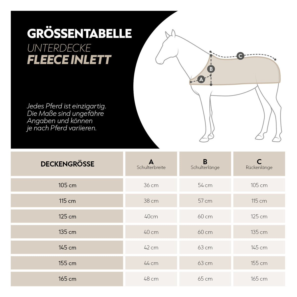 Fleece Unterdecke (Inlett)