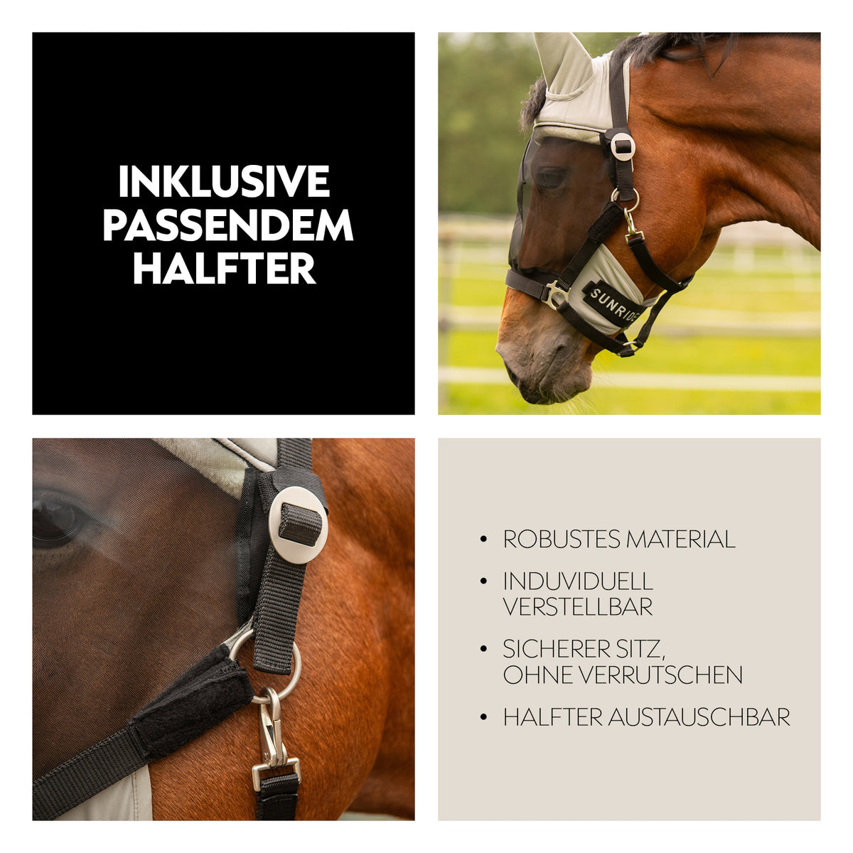 Fly mask with halter "Dubai"