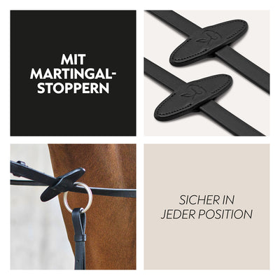 Safety rubber reins with magnet "NoPanic"