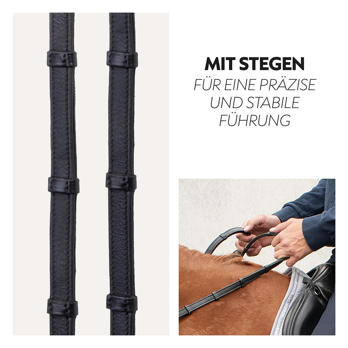 Safety rubber reins with magnet "NoPanic"