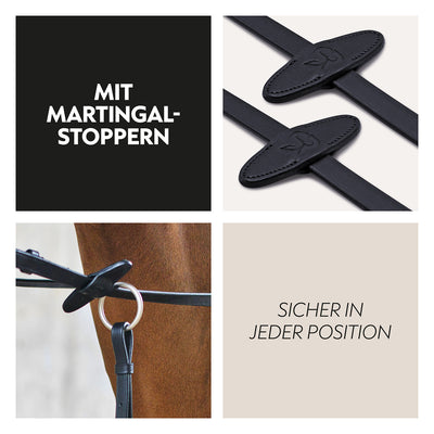 Safety belt reins with magnet "NoPanic"