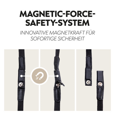 Safety belt reins with magnet "NoPanic"