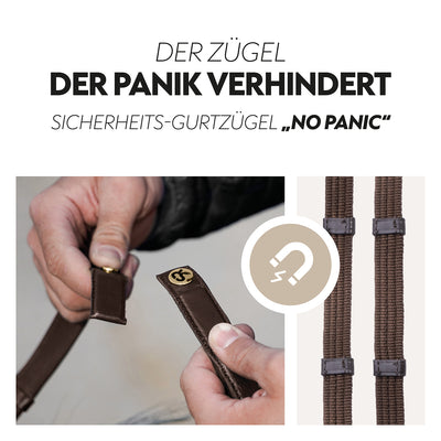 Safety belt reins with magnet "NoPanic"