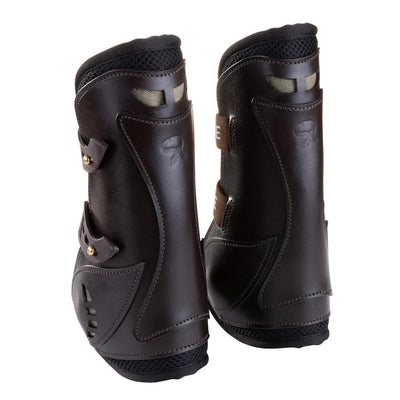 Leather jumping boots with fetlock boots (double Velcro, set of 4)