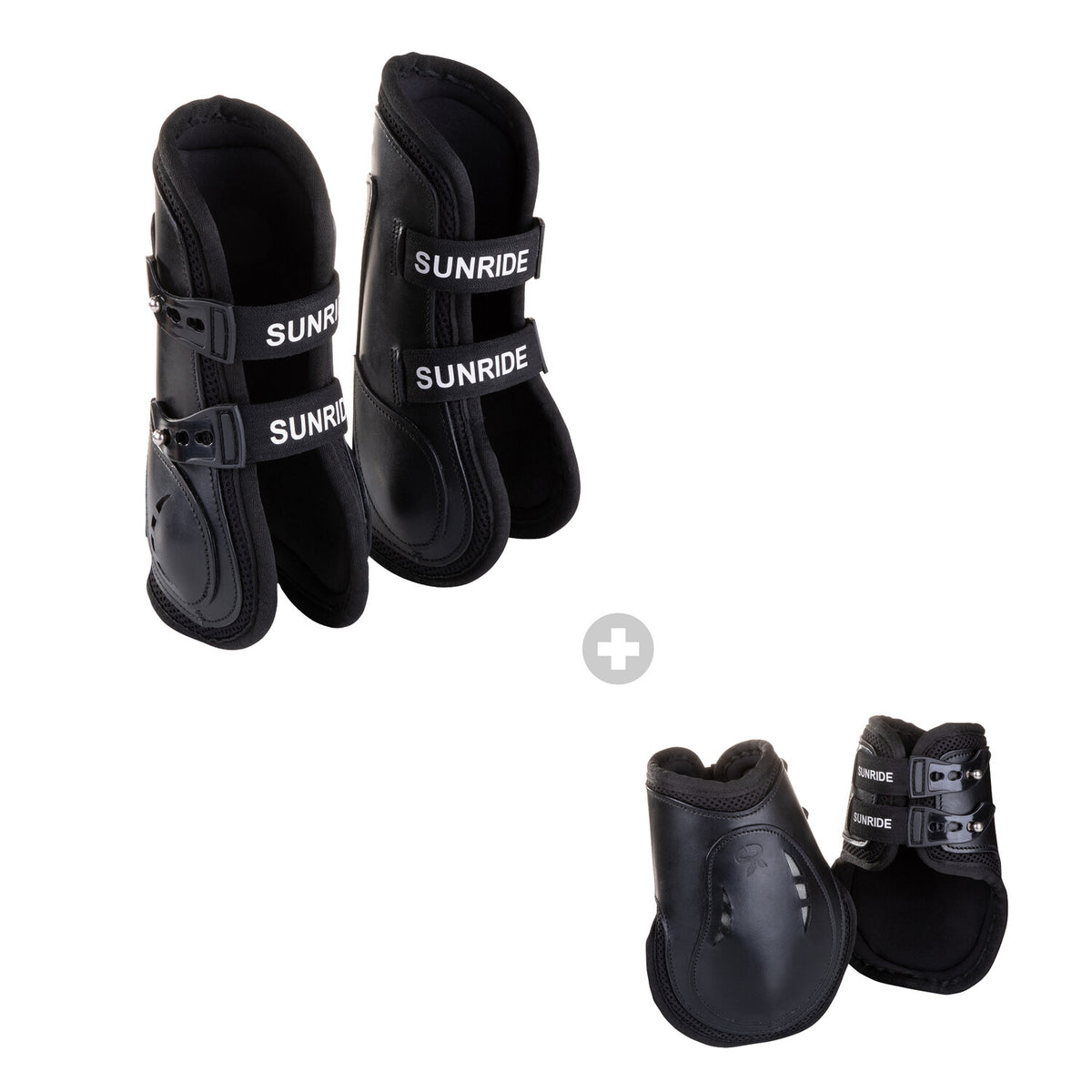 Leather jumping boots with fetlock boots (set of 4)