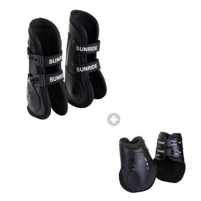 Leather jumping boots with fetlock boots (set of 4)