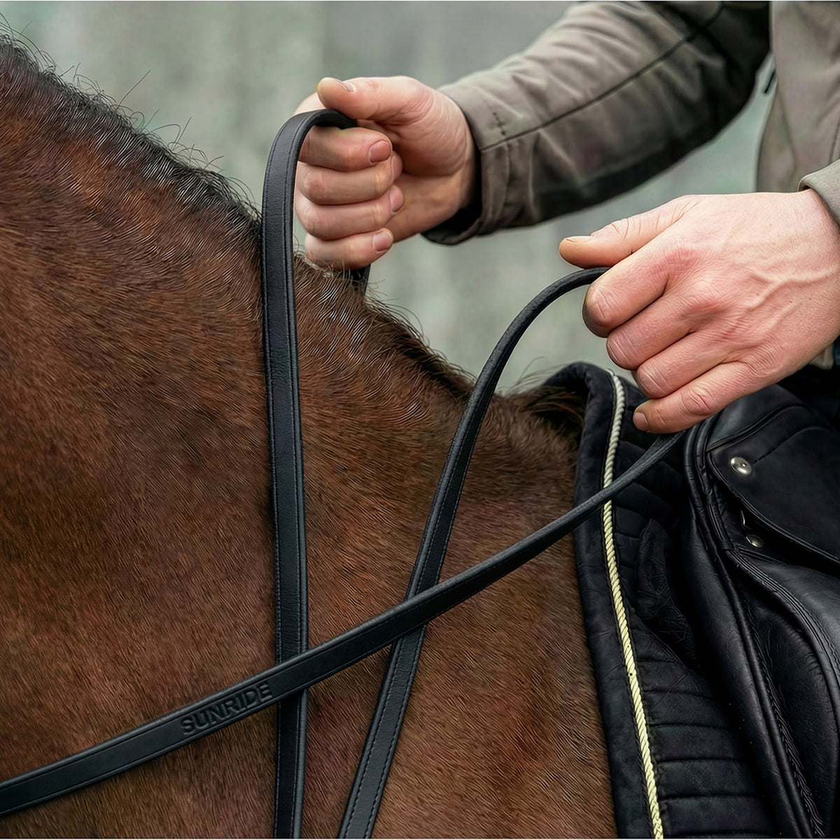 Leather reins without bars