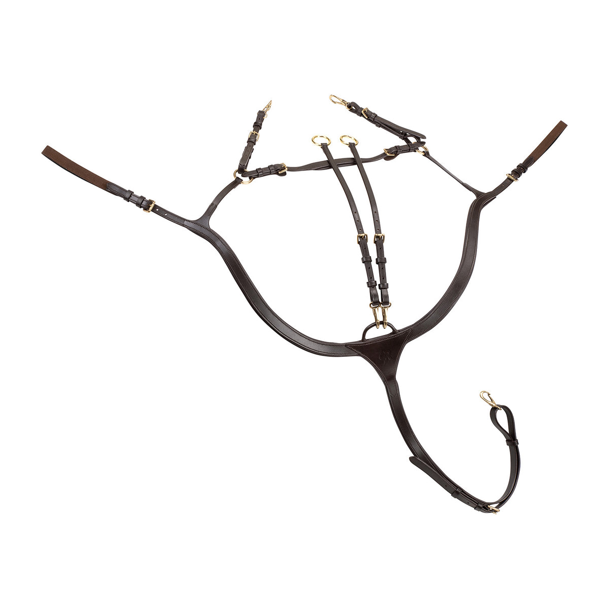 Breastplate "Ascot" with martingale usable as 3-point and 5-point
