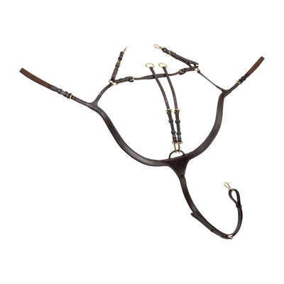 Breastplate "Ascot" with martingale usable as 3-point and 5-point