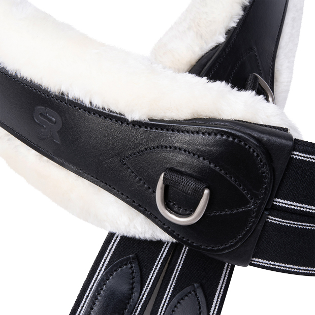 2-in-1 Leather Saddle Girth with Fur "SohoFlex"