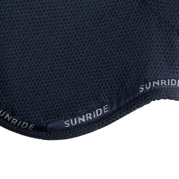 detailed view on mesh fabric of blue wellington ear net by sunride