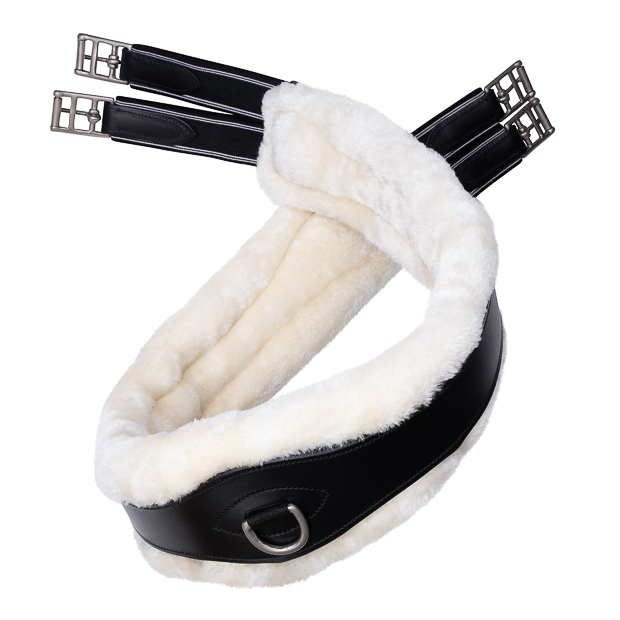 2-in-1 Leather Saddle Girth with Fur "SohoFlex"