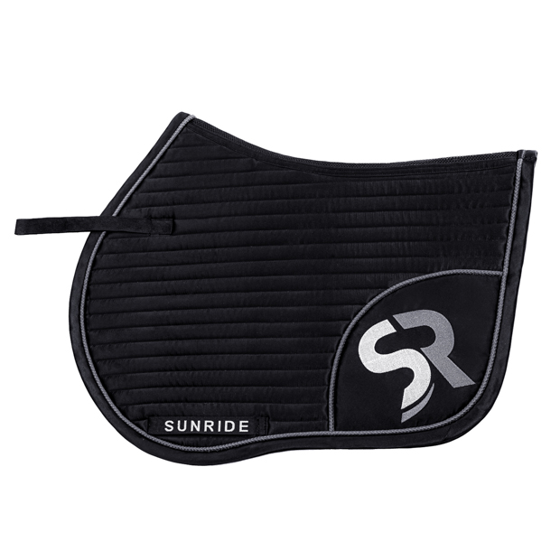 black silver sr line jumping saddle pad with breathable air mesh spine by sunride