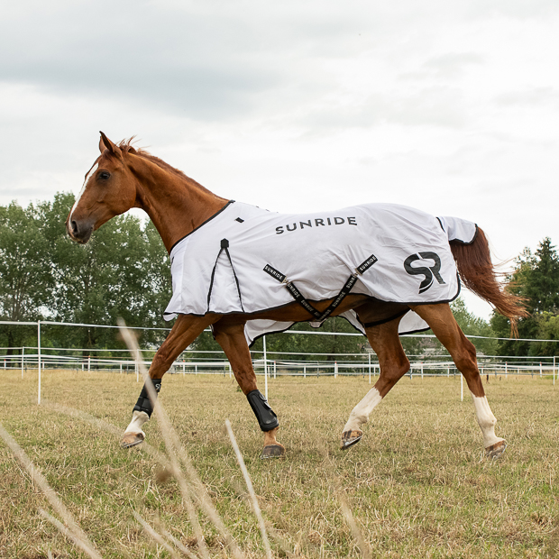 fly rug miami white including detachable neck part on the horse