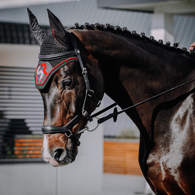 horse with red black exclusive line earnet with embroidery