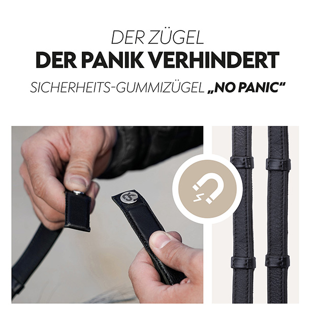 Safety rubber reins with magnet "NoPanic" Safety rubber reins with magnet "NoPanic"