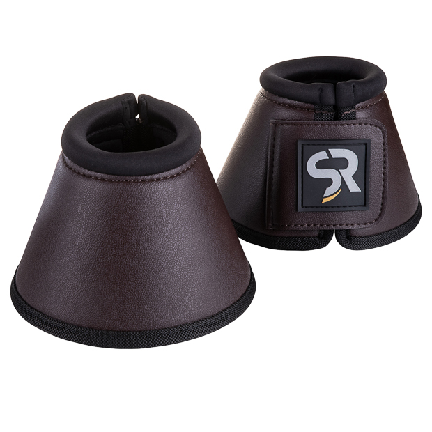 brown leather bell boots with neoprene inside and velcro closure