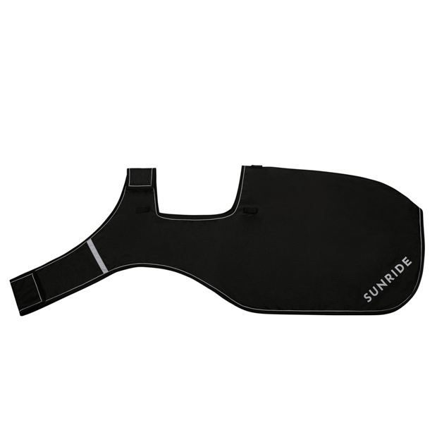 reflecting workout rug derby black with detachable saddle cover
