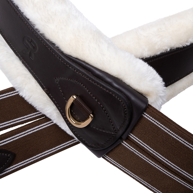 2-in-1 Leather Saddle Girth with Fur "SohoFlex"