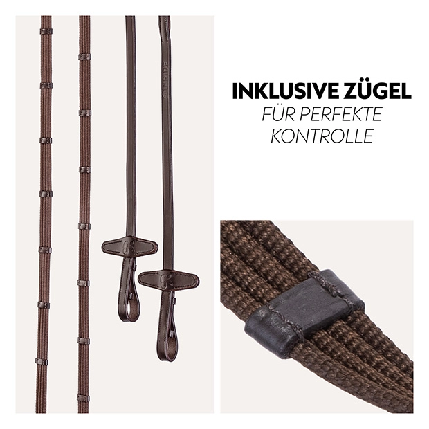 English combined bridle "London" with reins English combined bridle "London" with reins