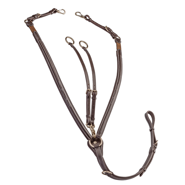 windsor brown leather breastplate with martingal and elastic straps by sunride