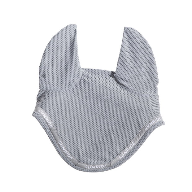 rounded elastic ear net and fly hood grey wellington line by sunride