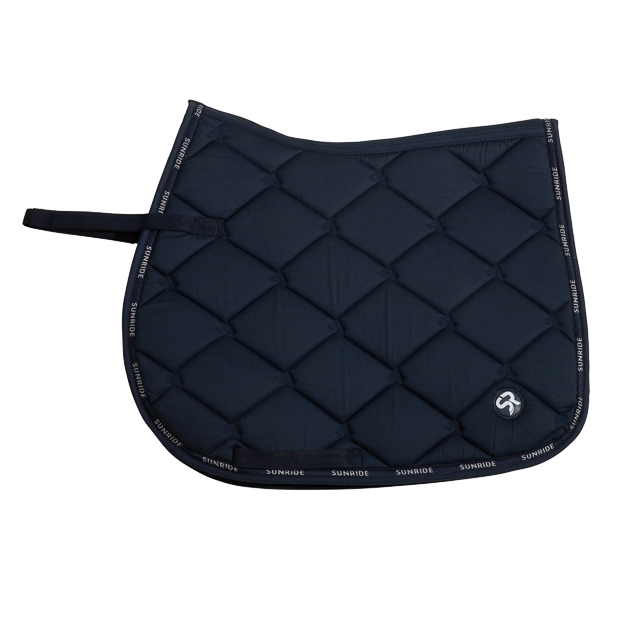 blue wellington line jumping saddle pad with breathable air mesh spine by sunride