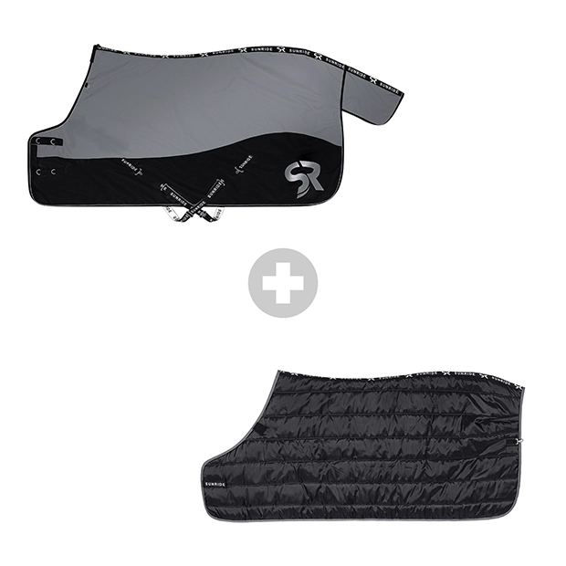 1 helsinki decke grau mit 250 gramm fuellung vonsunride im set mit der schwarzen 150 gramm unterdecke