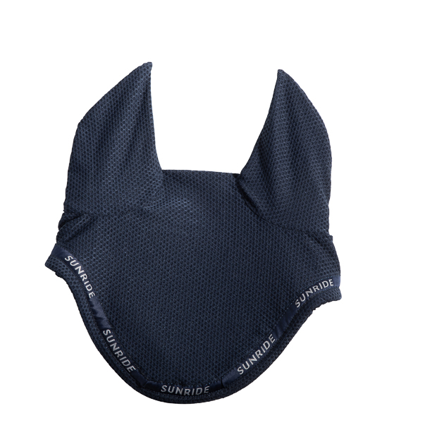 rounded elastic ear net and fly hood blue wellington line by sunride