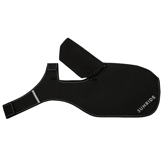 reflecting workout rug derby black with detachable saddle cover