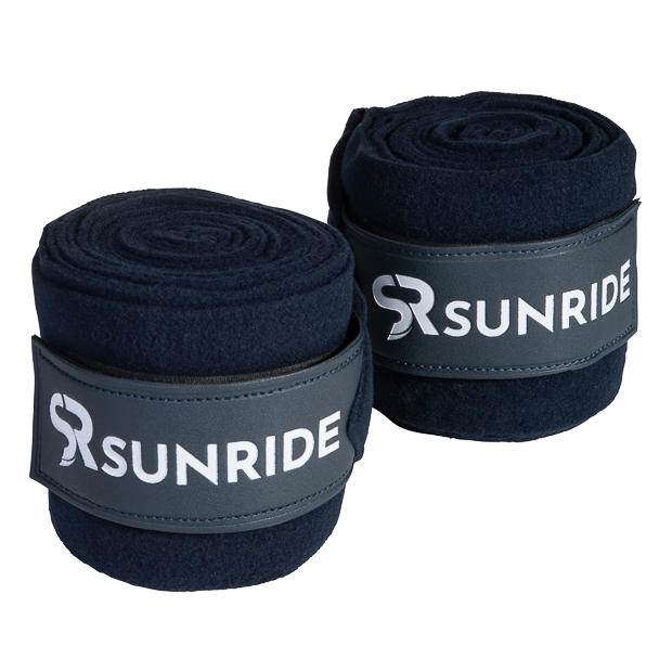 set of two blue fleece bandages with velcro closure from wellington line by sunride