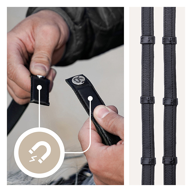Safety rubber reins with magnet "NoPanic" Safety rubber reins with magnet "NoPanic"