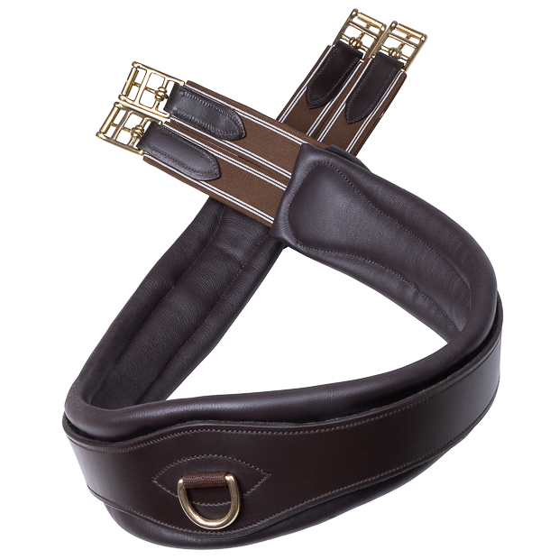 2-in-1 Leather Saddle Girth with Fur "SohoFlex"