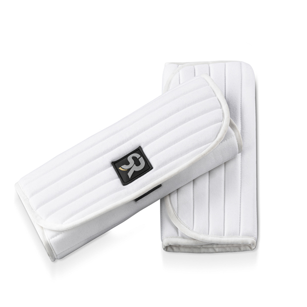 white bandaging pads with sr logo and velcro closure