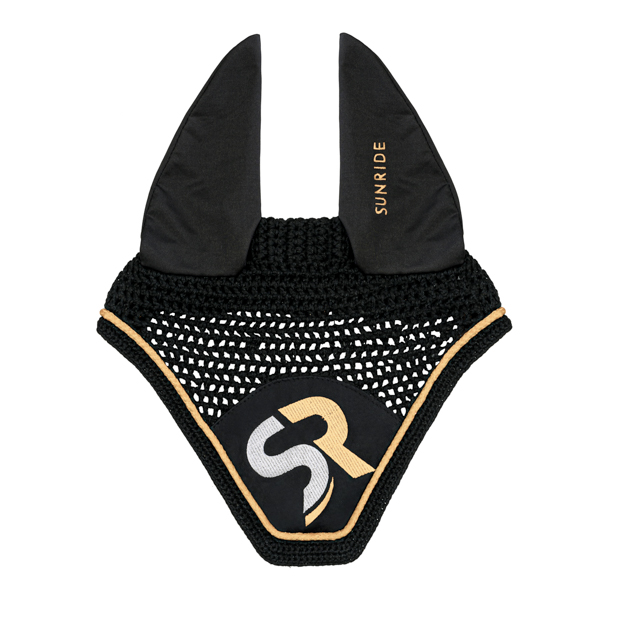 gerade geschnittene fliegenhaube sr gold schwarz fliegenhaube gold schwarz aus der sr kolllektion mit stickerei in gerade geschnittener form