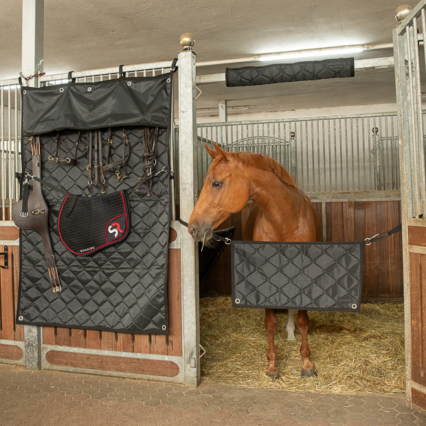 full set of stable accessories by sunride shown on a horse box