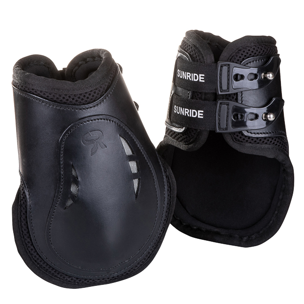 black high leather fetlock boots with protection layer and elastic closure straps by sunride