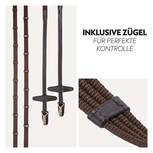 English combined bridle "Berlin" with reins English combined bridle "Berlin" with reins